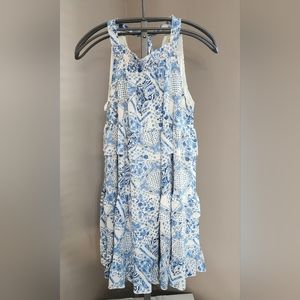 LISTICLE Blue and white (cream) tank dress in Size L